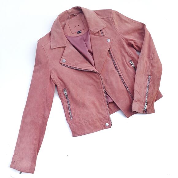BlankNYC Dusty Rose Suede Moto Jacket  | Boho Luxe | Y2K Coquette Street Style - Picture 3 of 16